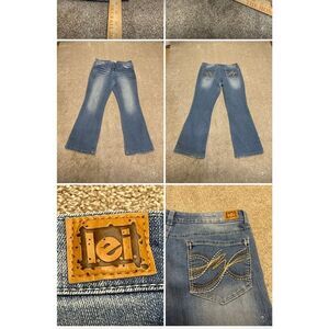 l.e.i womens jr. bootcut jeans sz 13 9” rise mid wash blue jeans denim retro Y2K